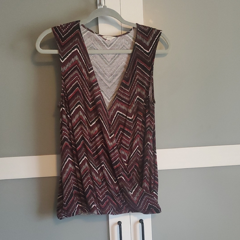 Lucky Brand Burgundy Chevron Tank Top